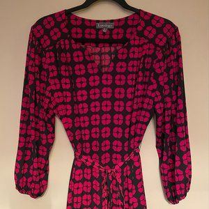 Red & Black Print Luxology Dress